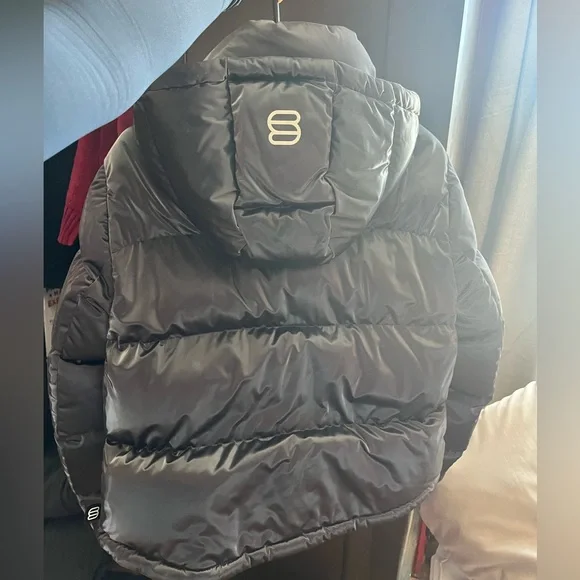 Basically new* Aritzia liquid shine Gray Puffer Jacket - Picture 6 of 8